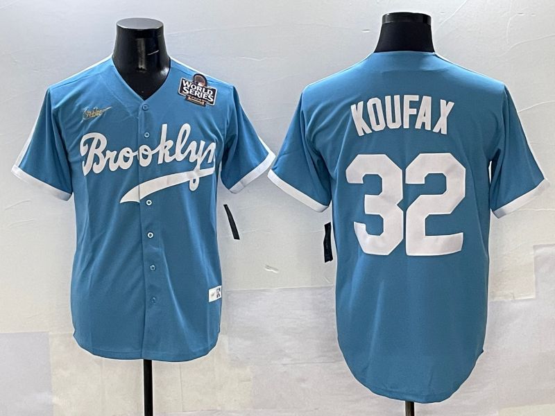 Men Los Angeles Dodgers #32 Koufax Light Blue Throwback 2025 Nike MLB Jersey style 39